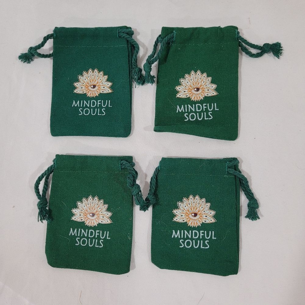 4 Mindful Souls 3 x 3.5 green dust bag bundle